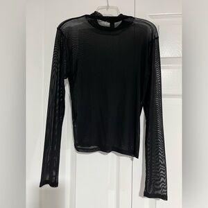 SHEER Black Longsleeve Top